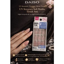 Daiso Daıso Almond Shape Uv Soft Pembe Takma Tırnak Seti