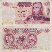 Banknoting Iran 100 Riyal 1971 Hatıra-Pers Imparatorluğu'nun 2500. Yılı. Muhammed Rıza Dönemi. Çok Temiz.