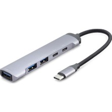 İlk El Grup Type-C Hub 5*usb Gri HDX7041 Iegtgrs-34