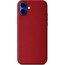 Gtc iPhone 16 ile Uyumlu Lüx Premium Silikon Lansman Kapak & Kılıf - Koyu Kırmızı