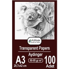Aydınger Kağıdı A3 90-95 gr Eskiz Kağıdı 100 Adet Artmaster Aydınger Kağıt 29,7X42 cm Buzlu Mumlu Kağıt Çizim Kağıdı