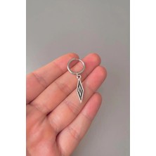 Jaida Moda Unisex Gümüş Baklava Desenli Çelik Halka Küpe