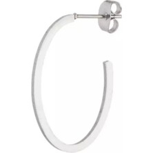 Jaida Moda Unisex Gri Geometrik Model Çelik Halka Küpe