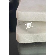 Jaida Moda Unisex 316L Cerrahi Çelik Gümüş Kurukafa Sembol Gotik Çivi Küpe