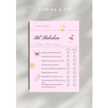 Siorina Events Baby Shower Oyun ve Eğlence Soru Kartları Seti Bil Bakalım Anne Mi? Baba Mı? - 5 Adet