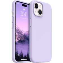 Gtc iPhone 15 Plus ile Uyumlu Lüx Premium Silikon Lansman Kapak & Kılıf - Lila