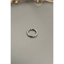 Jaida Moda Unisex Gri Sıkıştırmalı Deliksiz Çelik Halka Küpe 10MM