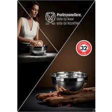 Creatividad Solutions  32 cm 6 Lt Profesyonel Ölçülü Derin Karıştırma Kabı - 304 Paslanmaz Çelik 722899