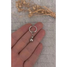 Jaida Moda Unisex Gümüş Sallantılı Top Detaylı Çelik Halka Küpe