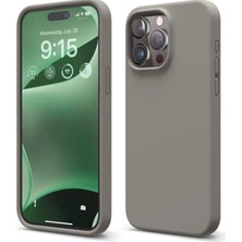 Gtc iPhone 15 Pro Max ile Uyumlu Lüx Premium Silikon Lansman Kapak & Kılıf - Taş Grisi