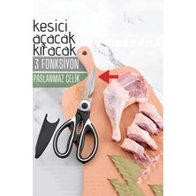 Creatividad Solutions Tavuk Makası Çelik Mutfak Makası Açacak Kıracak Kesici Özelik 720766