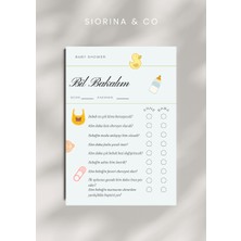 Siorina Events Baby Shower Oyun ve Eğlence Soru Kartları Seti Bil Bakalım Anne Mi? Baba Mı? - 5 Adet