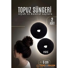 Creatividad Solutions Siyah Mini Saç Topuz Süngeri  2 Adet 6 cm Çap 2.5 cm Kalınlık 721884