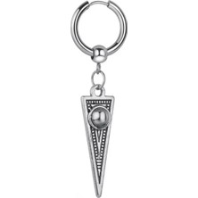 Jaida Moda Unisex Gümüş Renk Üçgen Sallantılı Çelik Halka Küpe