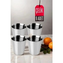 Creatividad Solutions 9 Lu Paslanmaz Çelik Bardak – Kamp, Piknik ve Mutfak Için Dayanıklı Metal Bardak 720530