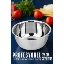 Creatividad Solutions Inox Kase  - 28 cm 3.2 Litre Karıştırma Kabı Profesyonel 304 Paslanmaz Çelik 721839