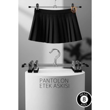 Creatividad Solutions Premium Metal Pantolon ve Etek Askısı 8'li Set - Ayarlanabilir Kaymaz Klipsli 40CM Organizer 719536