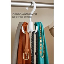 Creatividad Solutions 360° Dönerli Kancalı Çok Amaçlı Askı - Dolap Içi Düzenleyici Takı Askısı Şal Askısı 722400