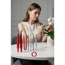 Creatividad Solutions Premium 7 Parça Çelik Profesyonel Çiçek Bakım ve Teraryum Cımbız Seti - Lüks Bakım Kiti 722720