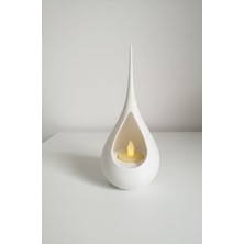 EAE Design Studio 3D Tasarım Modern Damla LED Mum Ambalajlı Tealight Mumuluk(1 ADET LED MUM İLE GÖNDERİLMEKTEDİR) - Minimalist Dekoratif Obje 17.5 cm
