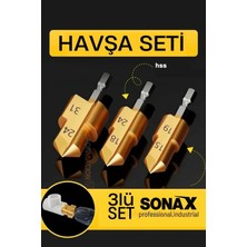 Creatividad Solutions Plastik Boru Kalemtraş Kademeli Boru Açma Pvc Pprc Boru Tamir Delme Genişletme Onarımı Için 3lü Havşa Seti 721692