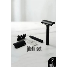 Creatividad Solutions 2'li Şık Siyah Plastik Tıraş Aleti – Manuel Tıraş Bıçağı  , Jiletli Ergonomik Saplı 722354