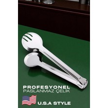 Creatividad Solutions Amerikan Tip Mutfak Maşası 304 Paslanmaz Çelik Makarna Pasta Salata Çok Amaçlı Maşa 721990