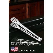 Creatividad Solutions Amerikan Tip Mutfak Maşası 304 Paslanmaz Çelik Makarna Pasta Salata Çok Amaçlı Maşa 721991