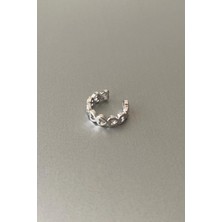 Jaida Moda Unisex Sıkıştırma Deliksiz Yatay Kalp Desenli Çelik Kıkırdak Küpe Ear Cuff