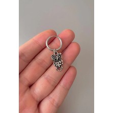 Jaida Moda Unisex Gümüş Tasarım Baykuş Figürlü Çelik Halka Küpe