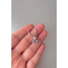 Jaida Moda Unisex Gümüş Buda Figürlü Çelik Halka Küpe