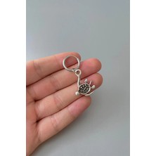Jaida Moda Unisex Gümüş Kaplumbağa Figürlü Çelik Halka Küpe