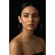 Jaida Moda Kadın Mega Boy 9.5 cm Paslanmaz Çelik Halka Küpe – Modern Tasarım