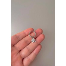 Jaida Moda Unisex Gümüş Mini Fil Figürlü Çelik Halka Küpe