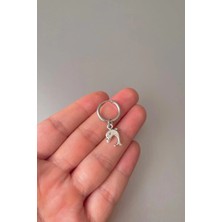 Jaida Moda Unisex Gümüş Yunus Balığı Figürlü Sallantılı Çelik Halka Küpe