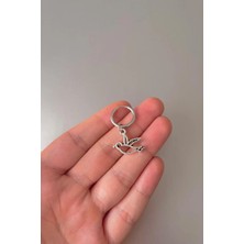 Jaida Moda Unisex Gümüş Kuş Figürlü Sallantılı Çelik Halka Küpe
