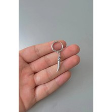 Jaida Moda Unisex Gümüş Fil Dişi Figürlü Sallantılı Çelik Halka Küpe