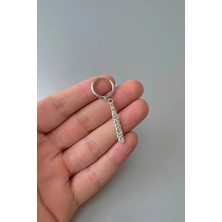 Jaida Moda Unisex Gümüş Çizgili Çubuk Tasarım Çelik Halka Küpe