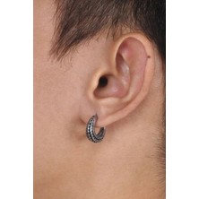 Jaida Moda Unisex Gri Viking Motifli Gotik Çelik Halka Küpe