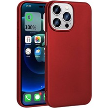 Gtc iPhone 15 Pro Max ile Uyumlu Lüx Premium Silikon Lansman Kapak & Kılıf - Koyu Kırmızı