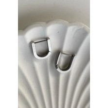 Jaida Moda Unisex 316L Paslanmaz Çelik Gümüş Renk U Küpe