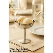 Creatividad Solutions Gümüş Inox Çelik Ayaklı Dondurma ve Sunum Kasesi – Tatlı, Lokum ve Sunum Kabı 722194