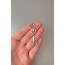 Jaida Moda Unisex Gümüş Aşk Anahtarı Figürlü Çelik Halka Küpe