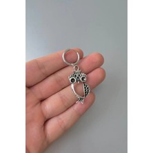 Jaida Moda Unisex Gümüş Baykuş Figürlü Çelik Halka Küpe