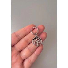 Jaida Moda Unisex Gümüş Hayat Ağacı Figürlü Sallantılı Çelik Halka Küpe