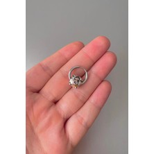 Jaida Moda Unisex Gümüş Pig Figürlü Çelik Halka Küpe