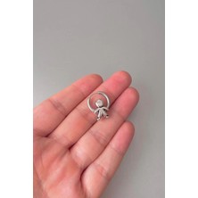 Jaida Moda Unisex Gümüş Adam Figürlü Çelik Halka Küpe