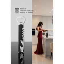 Creatividad Solutions Barmen Tip Çelik Profesyonel Tirbüşon ve Şişe Açacağı Kombine Set 722723