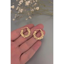 Jaida Moda Kadın Gold Sarmal Model Çelik Halka Küpe