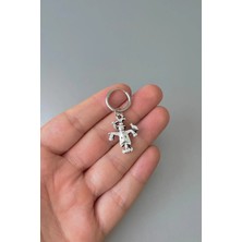 Jaida Moda Unisex Gümüş Yılbaşı Cadılar Bayramı Korkuluk Sallantılı Çelik Halka Küpe